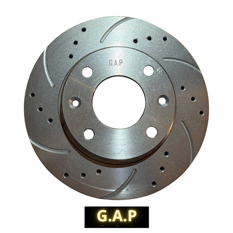 دیسک ترمز پژو 206 تیپ 2 سوراخدار و شیاردار برند GAP