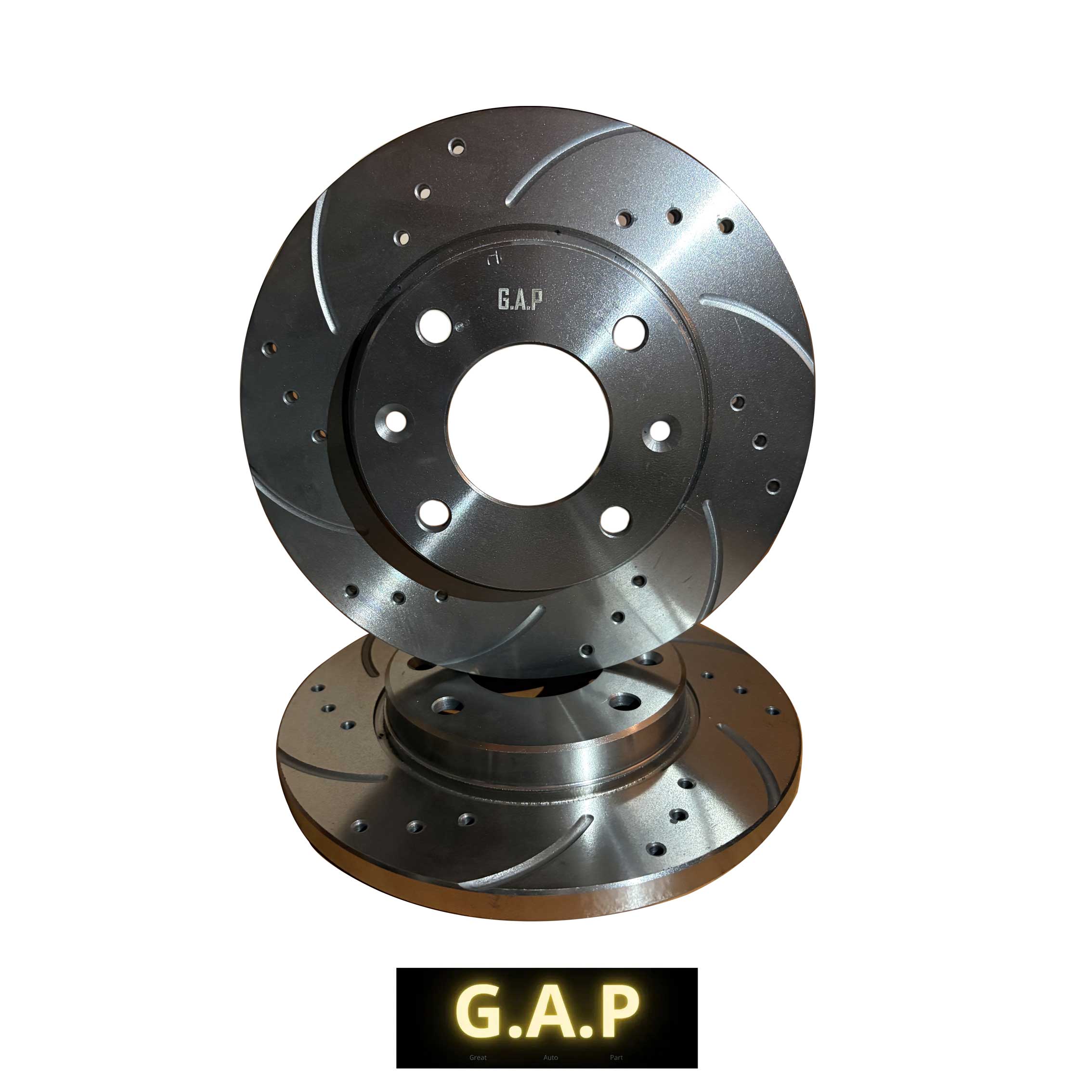 دیسک ترمز پژو 206 تیپ 2 سوراخدار و شیاردار برند GAP