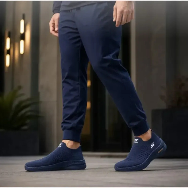 کفش اسکیچرز جورابی بدون بند طبی مدل RIVON سرمه ای